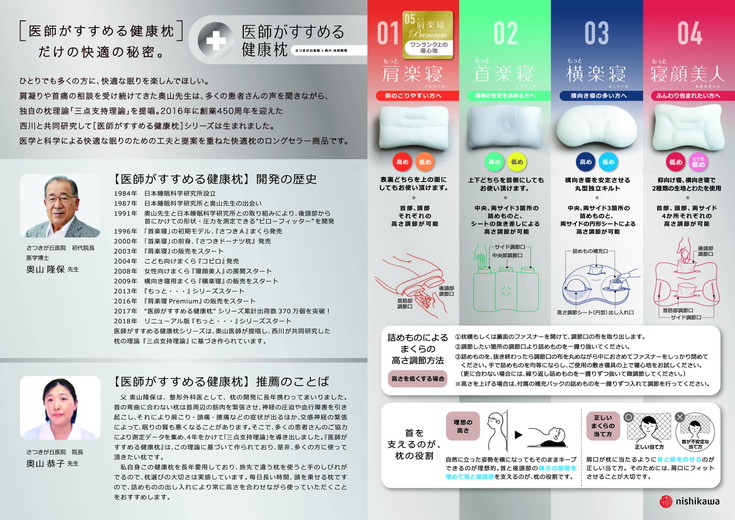 【 nishikawa 西川 】 医師がすすめる健康枕 もっと横楽寝 低