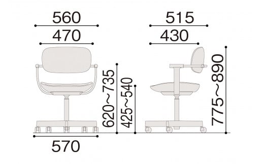 イトーキ『バーテブラ03』5本脚  抵抗付きウレタンキャスタ