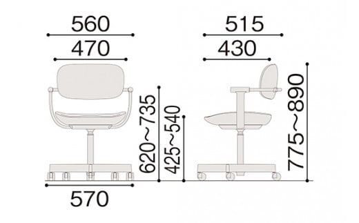 イトーキ『バーテブラ03』5本脚  抵抗付きウレタンキャスタ