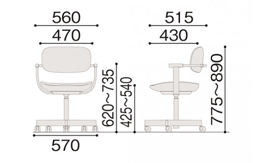 イトーキ『バーテブラ03』5本脚  抵抗付きウレタンキャスタ