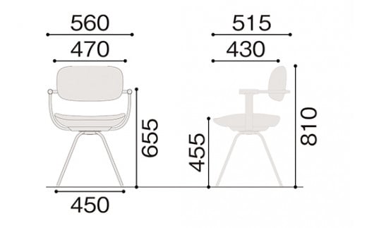 イトーキ『バーテブラ03』4本脚 回転座面 スチール脚 KC張地