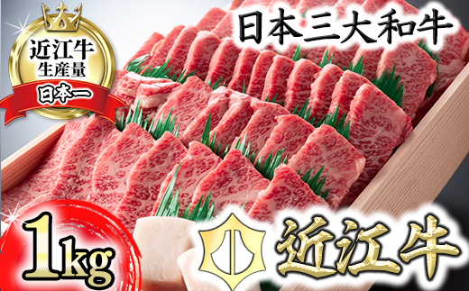 【4等級以上】近江牛バラ焼肉希少部位【1kg】折箱入り【H010
