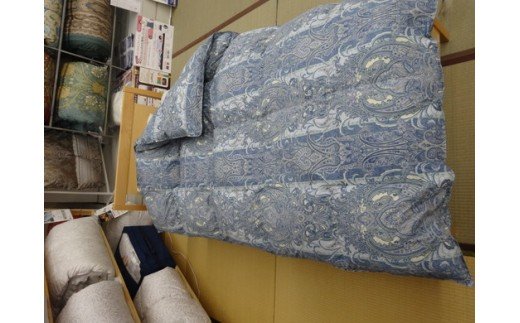 明治6年創業　ワタセのやわらか羽毛ふとん（ブルー）【CW50