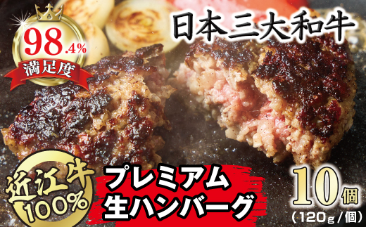 近江牛１００％　プレミアム生ハンバーグ1.2kg（約120g×10個