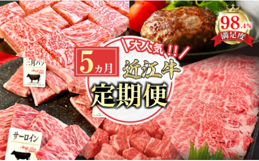 【定期便】近江牛定期便　焼肉/ハンバーグ/サイコロステー
