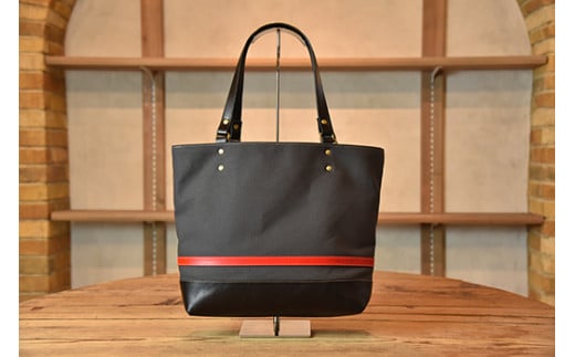 帆布と革のトートバッグ　近江牛レザー　地産帆布使用