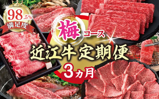 【期間限定】特選近江牛定期便（３カ月）梅コース（近江