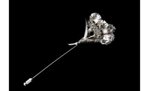 銀細工 ラペルピン【アオバナ】