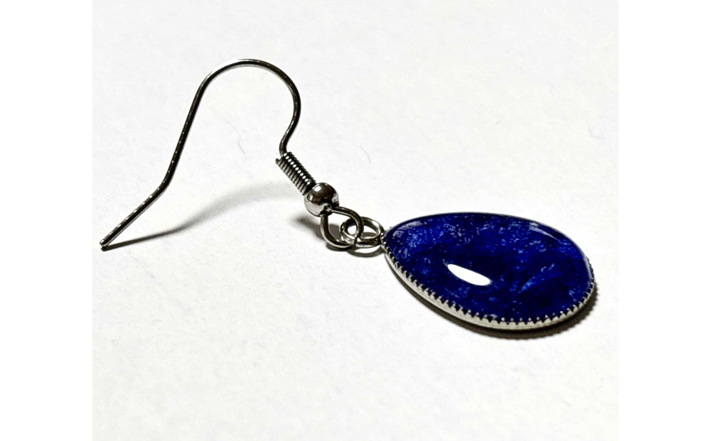 近江瑠璃細工「青の花しずく」ピアス