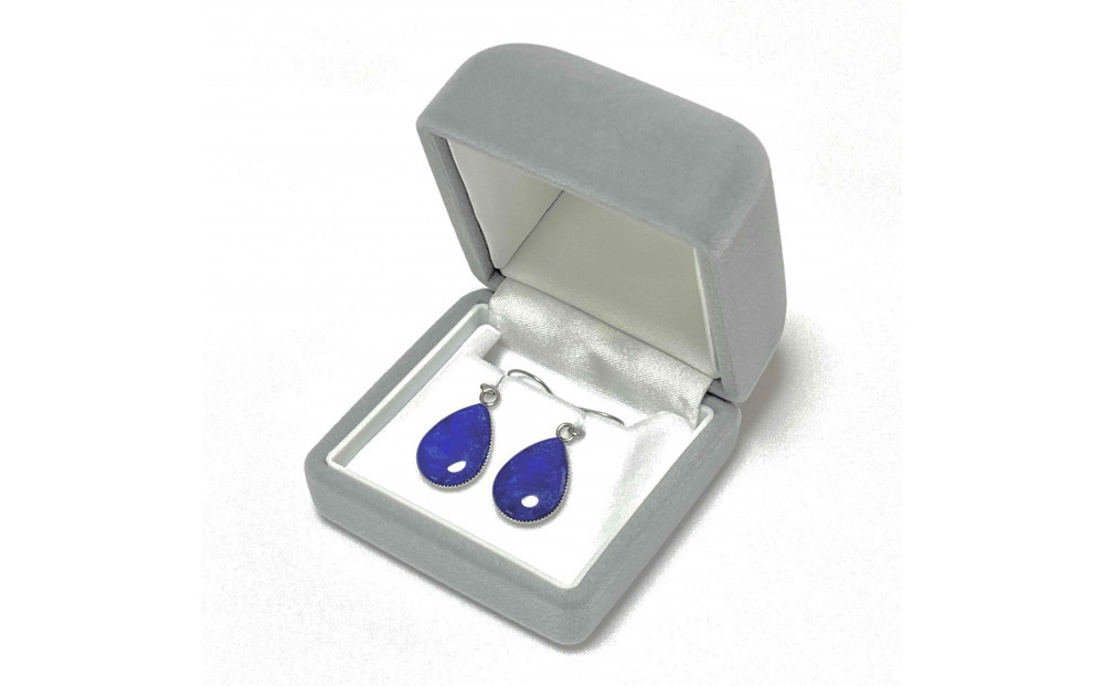 近江瑠璃細工「青の花しずく」ピアス