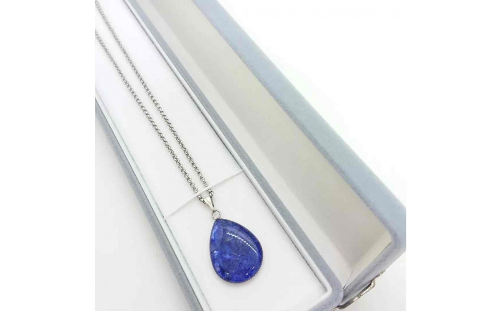 近江瑠璃細工「青の花しずく」ネックレス