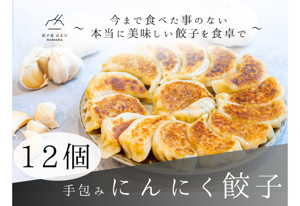 餃子 手包みにんにく餃子 Sパック 12個入り 餃子屋はまだ