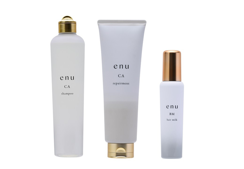 中野製薬 enu エヌ 3点セット シャンプー CA 300ml／リペアメント CA 250g／ヘアミルク BM 100ml