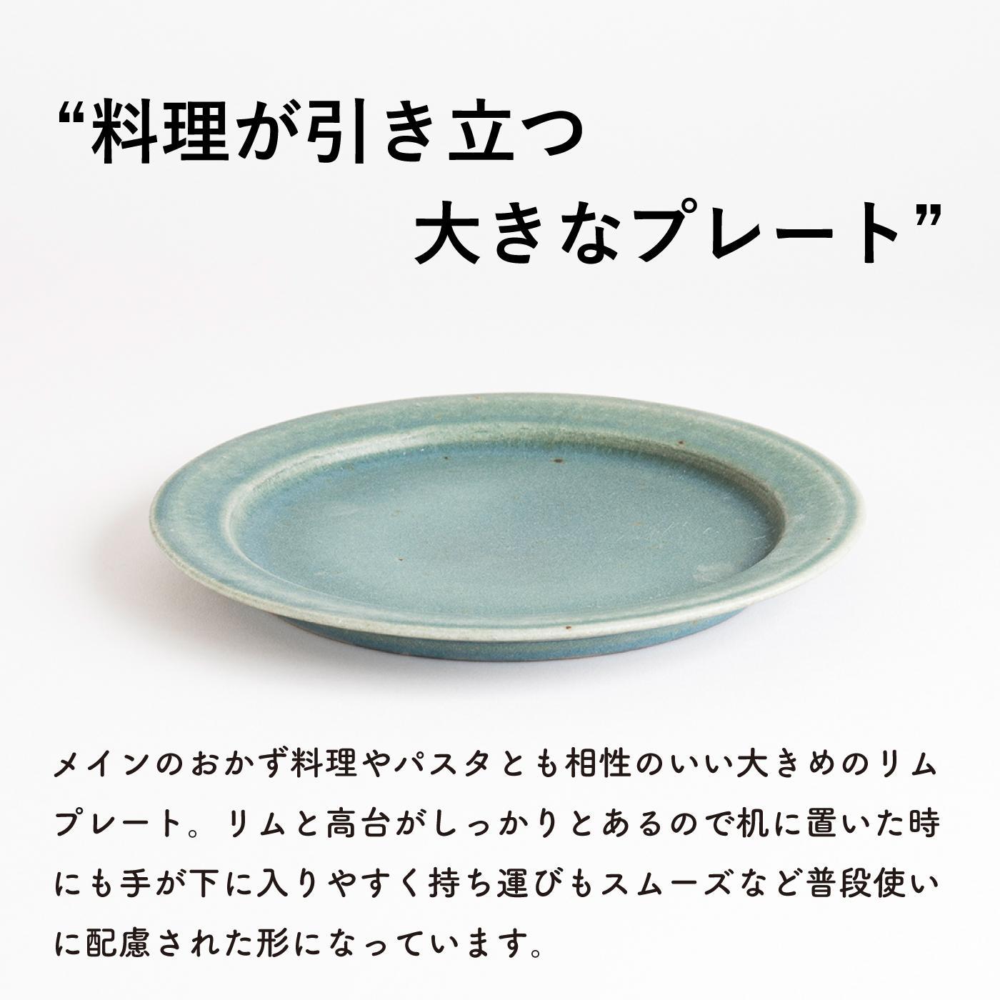 リムプレートL 淡青磁　 s18-di13【信楽焼・明山】