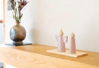 【信楽焼・明山】陶雛人形　hina(ピンク)　hina-02