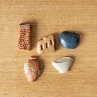 【信楽焼・明山】しがらき箸置(壺、登窯、レンガ煙突、食器、火鉢)　hashioki01 