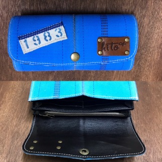 消防ホース・アップサイクル財布［青系］