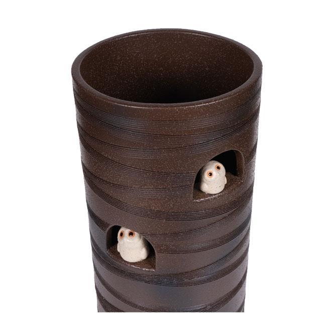 【信楽焼】 ニコニコふくろう 傘立 (528-02)