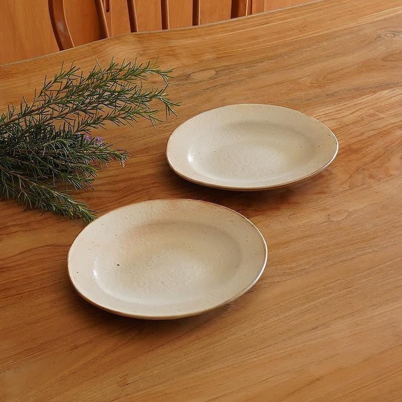 信楽焼　鉄散だ円リム皿(小)　２枚セット