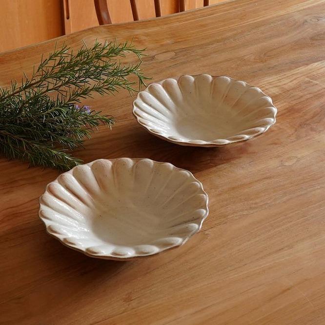 信楽焼 輪花深皿　鉄散（大）２枚セット【古谷製陶所】