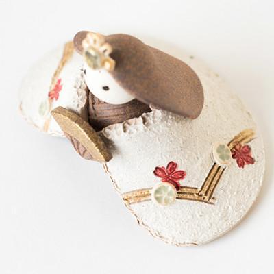 【信楽焼・明山】さくら親王飾りセット　iwai-h07 