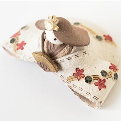 【 信楽焼・明山】かすみ親王飾りセット　iwai-h06