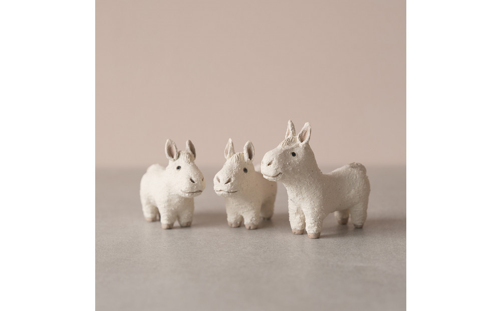 【信楽焼・明山】干支置物「迎春うま」トリオセット　eto26-02