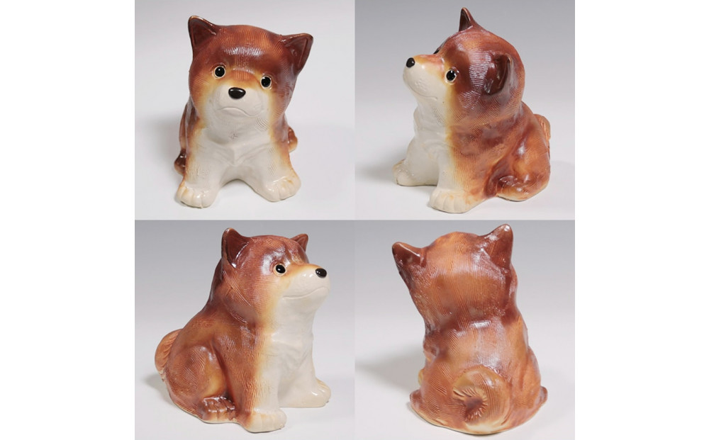 信楽焼 4号 柴犬 置物（火色） 陶器