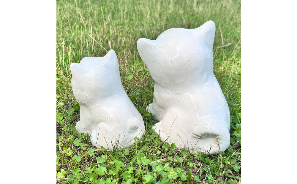 信楽焼 親子豆柴（白）