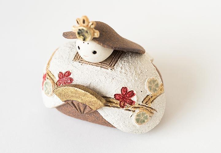 【信楽焼・明山】いわい　陶雛人形　すみれ親王飾りセット　iwai-h08