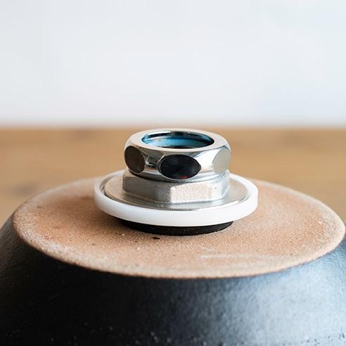 【信楽焼・明山】赤絵付楕円手洗鉢(W40cm)　washbowl-10