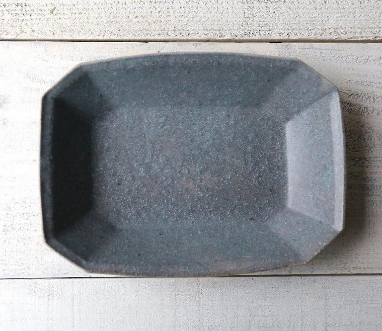 信楽焼 八角深鉢（小） グレー釉 ２枚セット【古谷製陶所】