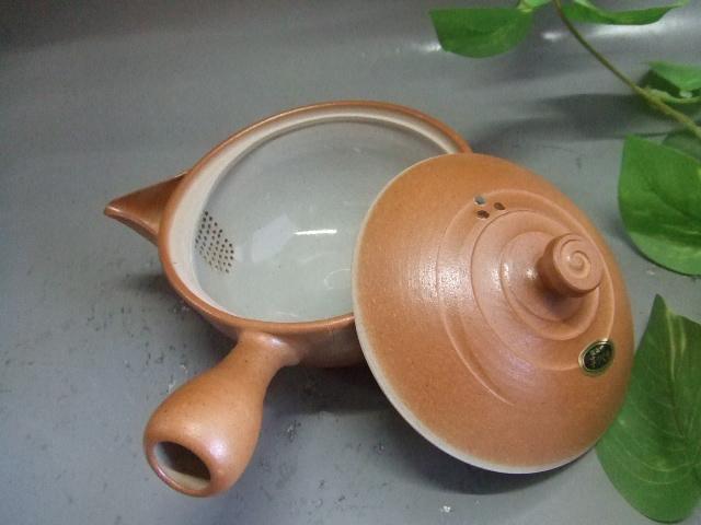 【信楽焼】　緋色平急須         nwu-013