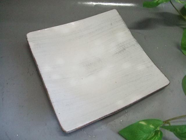 【信楽焼】粉引立線正角鉢・皿　　　　　　nwu-015