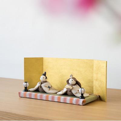 【信楽焼・明山】さくら親王飾りセット　iwai-h07 