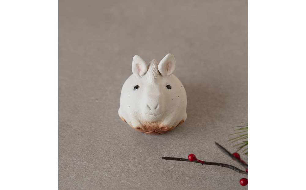 【信楽焼・明山】干支置物「大福うま」eto26-09