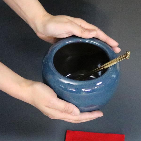 信楽焼 ナマコミニ火鉢セット 手焙 手あぶり（火箸、毛氈セット）