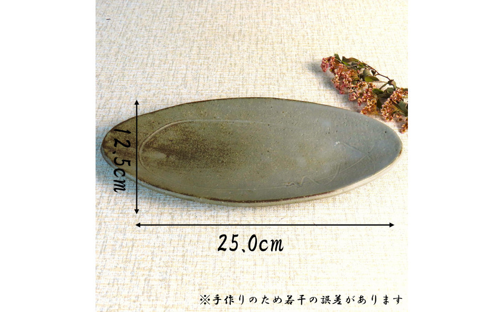 匠 －TAKUMI－ 【信楽焼】楕円プレート（グレー）２枚セット　mu-005