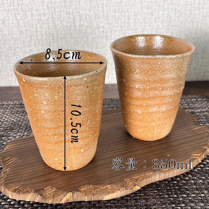 【高橋楽斎 作】信楽焼ビアーマグぺア（2個）　mu-016