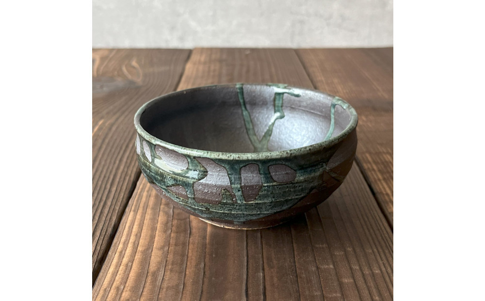 信楽焼　いろどり小鉢2個セット（黒釉青流し）