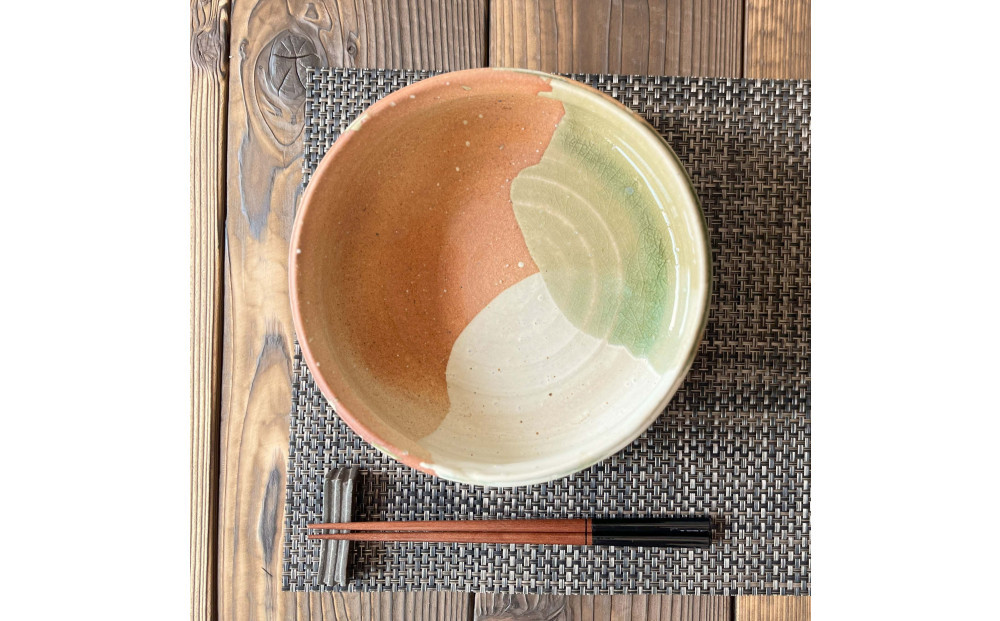 信楽焼　多用鉢（緋色2色掛け）盛り鉢 懐石料理 魚料理 煮物 皿 食器 20cm