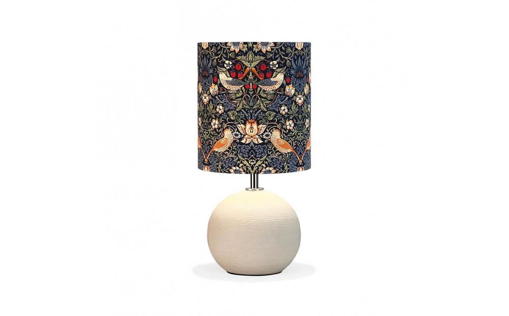 【mimi lamp】ミミランプ（白） - ウィリアムモリス いちご泥棒（日本製）テーブルスタンド・照明