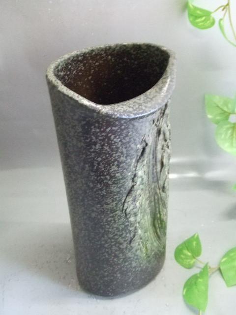 【信楽焼】緑彩釉花入れ　花入　花器　花瓶　nha-020