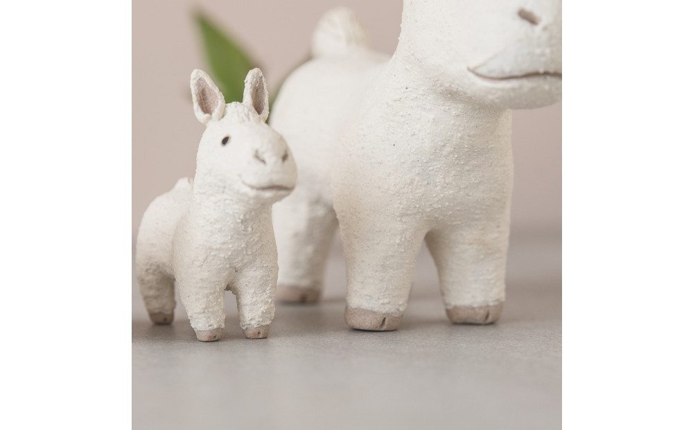 【信楽焼・明山】干支置物「迎春うま」親子セット　eto26-01