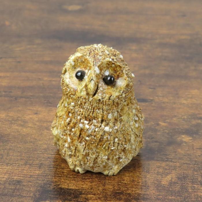 信楽焼　手作りフクロウ親子　an-011
