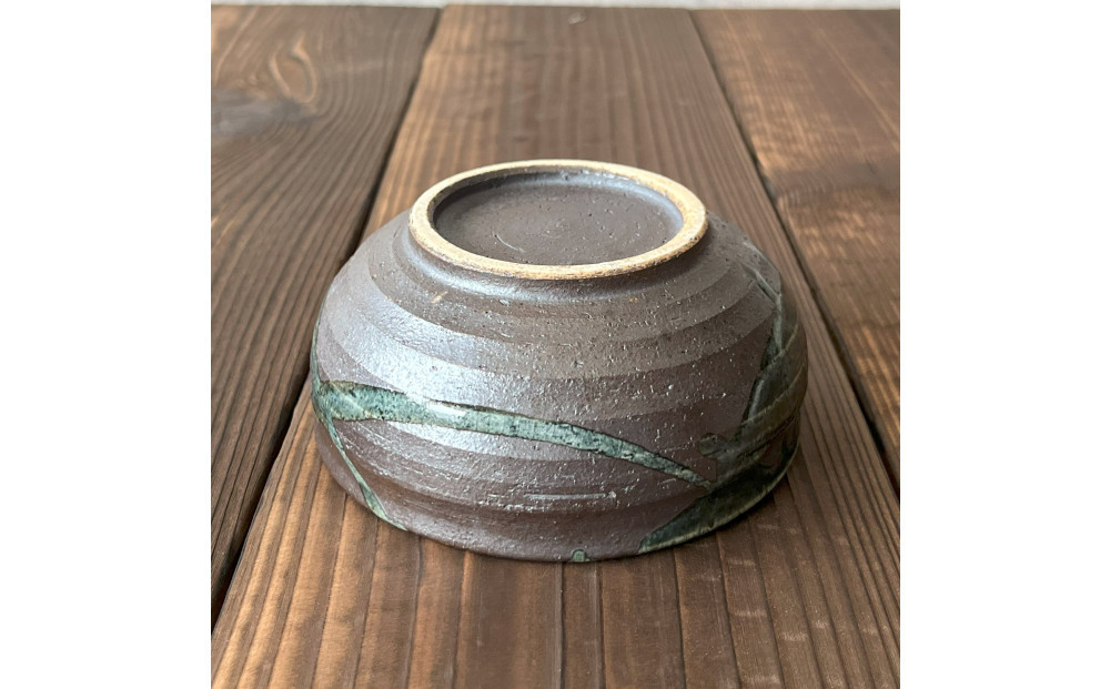 信楽焼　いろどり小鉢2個セット（黒釉青流し）