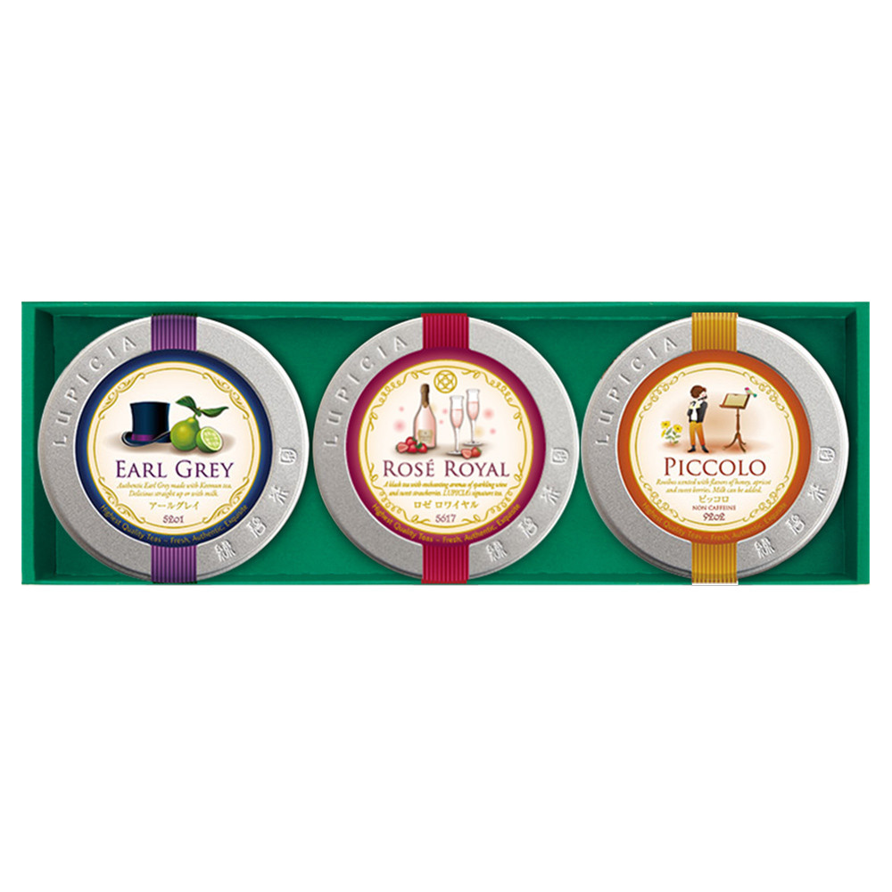 紅茶 ルピシア 人気のお茶×3種 デザインラベル50g缶 BOX入り