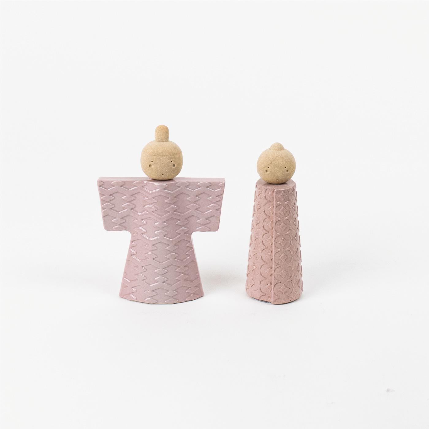 【信楽焼・明山】陶雛人形　hina(ピンク)　hina-02