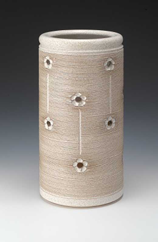 信楽焼傘立 花小紋