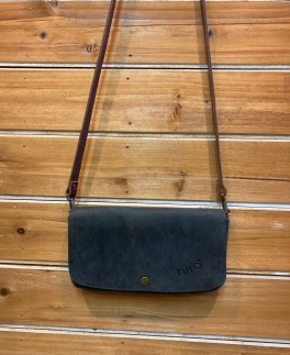 【本革】スマホも入るお財布ポシェット（大）［ダークネイビー］